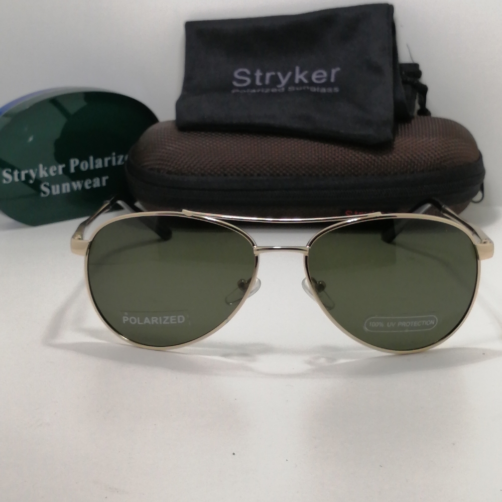 New Stryker Polarized sunglass ST710Gold/Green - Picture 1 of 7